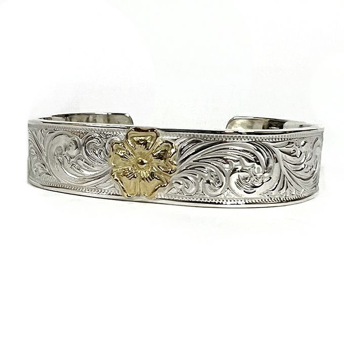KARAKUSA ROSE BRACELET No. 42 (20mm, 18K GOLD ACCENT) - Larry 