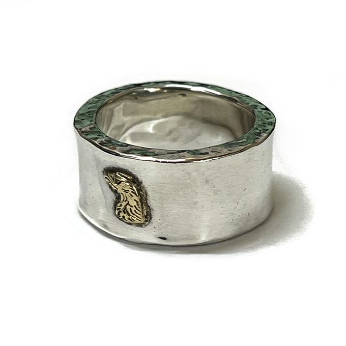 LARRY SMITH EAGLE HEAD RING (18K GOLD ACCENT) | LOCKSTOCK/STLIKE
