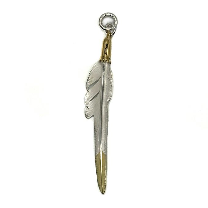 LARRY SMITH EAGLE HEAD KAZEKIRI FEATHER PENDANT No. 48 