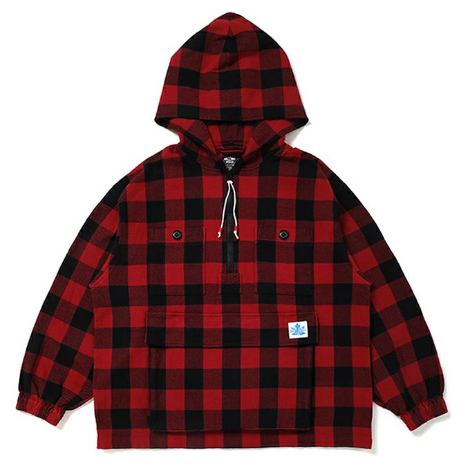 ファッションMULTI POCKET ANORAK M ブルー チェック - ジャケット ...