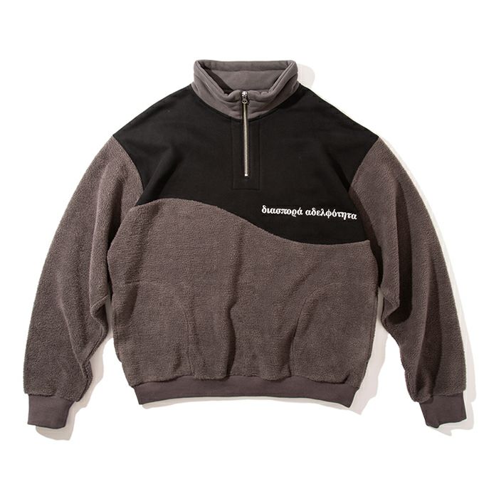 DIASPORA SKATEBOARDS Long Letter Half Zip Sweatshirt