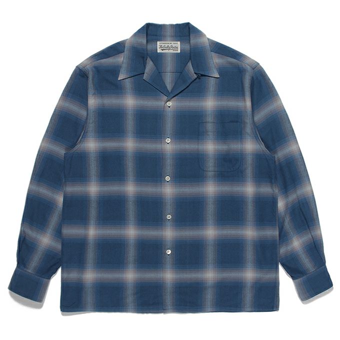 WACKO MARIA OMBRE CHECK OPEN COLLAR SHIRT L/S ( TYPE-2 ) | LOCKSTOCK/STLIKE