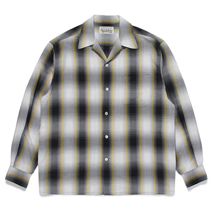 WACKO MARIA OMBRE CHECK OPEN COLLAR SHIRT L/S ( TYPE-1