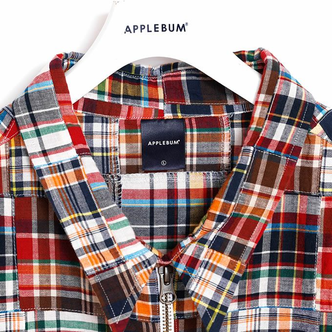 APPLEBUM Madras Patchwork Zip Up Shirt Jacket | LOCKSTOCK/STLIKE