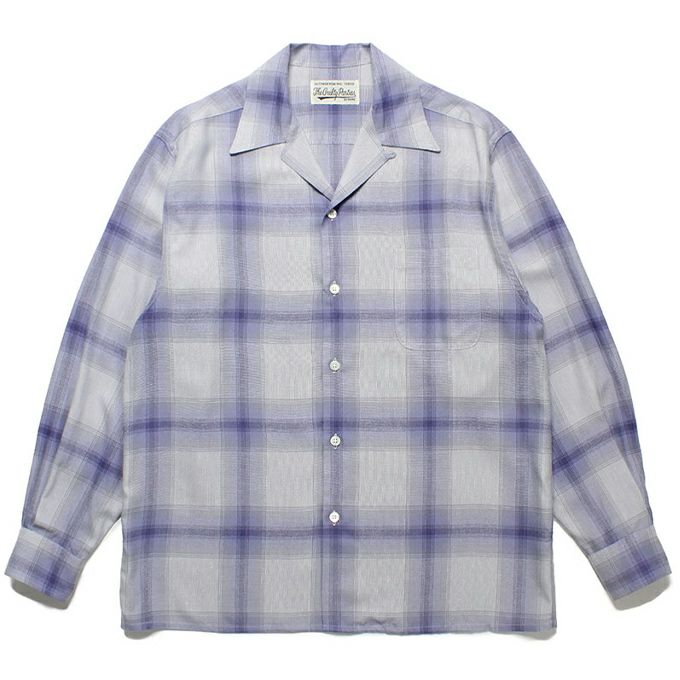 WACKO MARIA OMBRE CHECK OPEN COLLAR SHIRT L/S ( TYPE-2