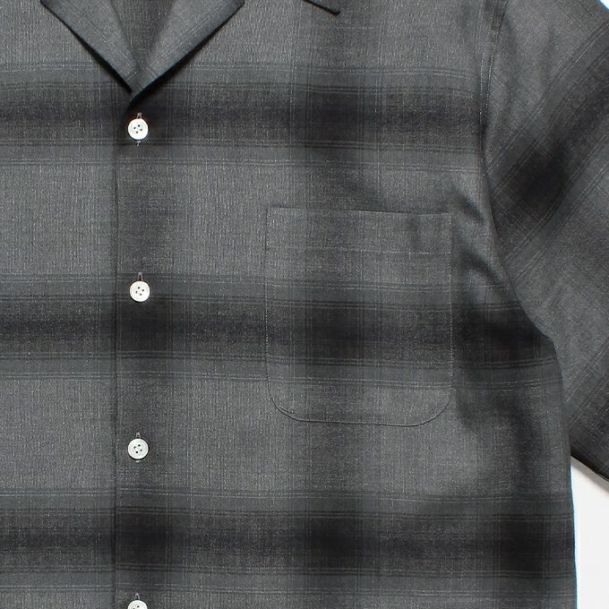 WACKO MARIA OMBRE CHECK OPEN COLLAR SHIRT L/S ( TYPE-2