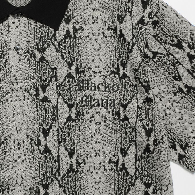 WACKO MARIA PYTHON KNIT JACQUARD POLO SHIRT | LOCKSTOCK/STLIKE