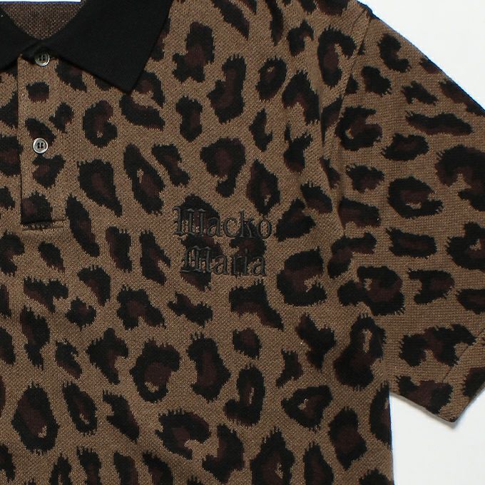 WACKO MARIA LEOPARD KNIT JACQUARD POLO SHIRT | LOCKSTOCK/STLIKE