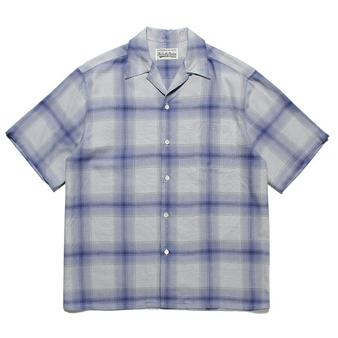 WACKO MARIA OMBRE CHECK OPEN COLLAR SHIRT S/S ( TYPE-2