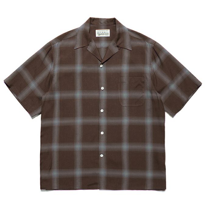 WACKO MARIA OMBRE CHECK OPEN COLLAR SHIRT S/S ( TYPE-1