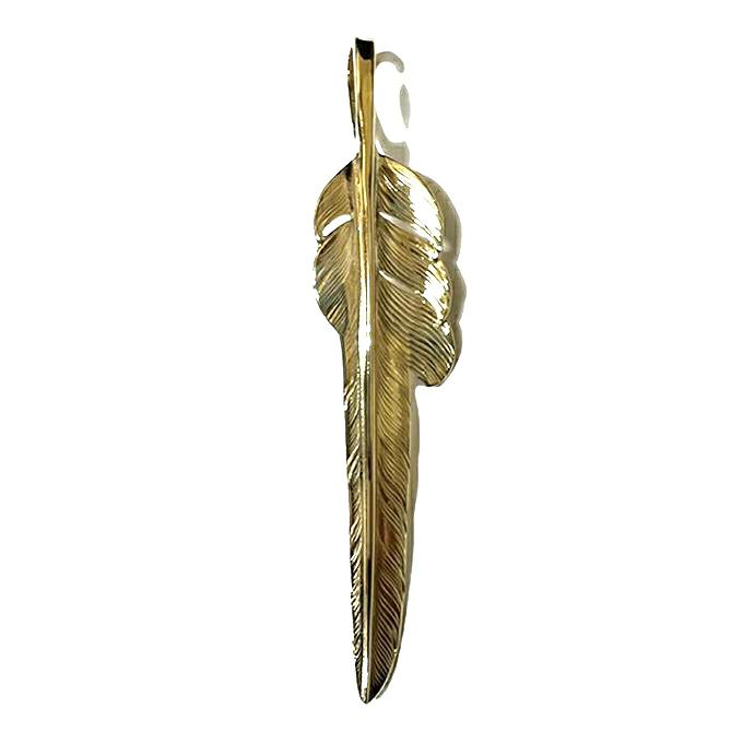 LARRY SMITH 18K GOLD KAZEKIRI FEATHER PENDANT No.30 -LARGE- LEFT |  LOCKSTOCK/STLIKE