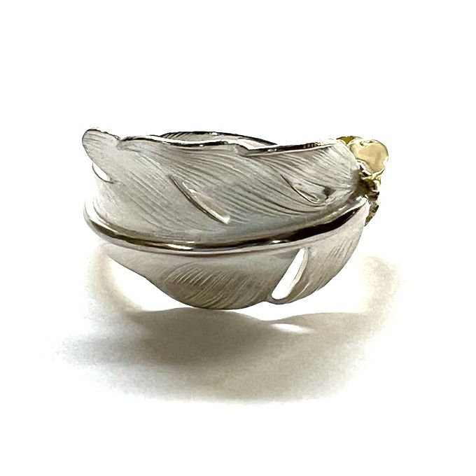 LARRY SMITH EAGLE HEAD KAZEKIRI FEATHER RING No.23 (18K GOLD 