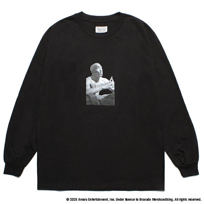 トップス WACKO MARIA 2PAC LONG SLEEVE T-SHIRT WACKO MARIA Black '2Pac' Long Sleeve T-Shirt Wacko Maria