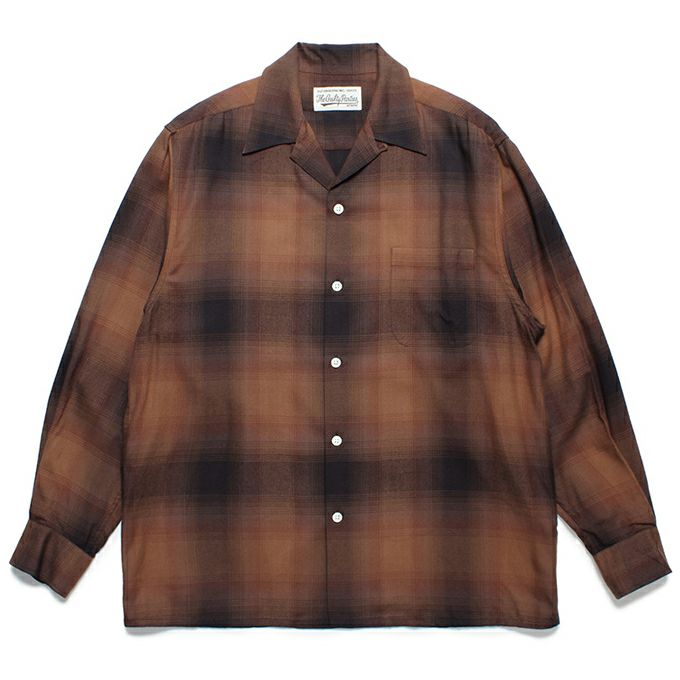 WACKO MARIA OMBRE CHECK OPEN COLLAR SHIRT L/S | LOCKSTOCK/STLIKE