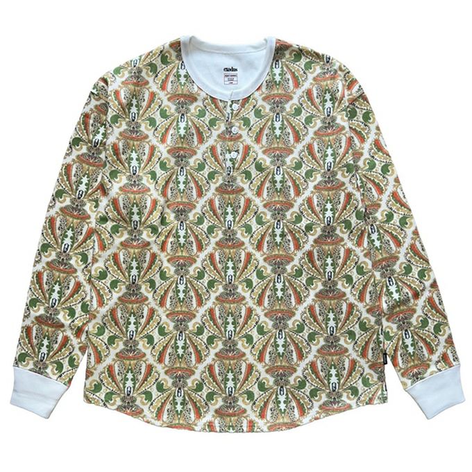 EXODUS ORIENTAL BUDDHA WAFFLE HENLEY NECK SHIRTS | LOCKSTOCK/STLIKE