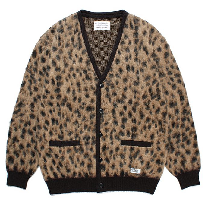 WACKO MARIA LEOPARD MOHAIR KNIT JACQUARD CARDIGAN ( TYPE-1