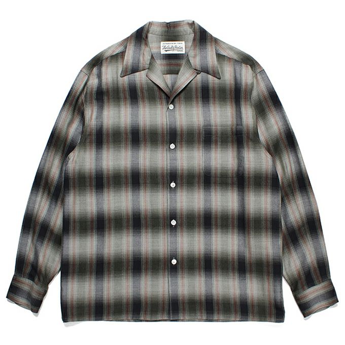 WACKO MARIA OMBRE CHECK OPEN COLLAR SHIRT L/S ( TYPE-4 ) | LOCKSTOCK/STLIKE