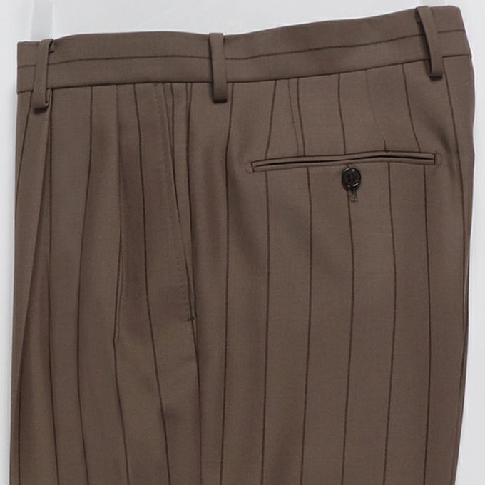 WACKO MARIA DORMEUIL / STRIPED DOUBLE PLEATED TROUSERS | LOCKSTOCK