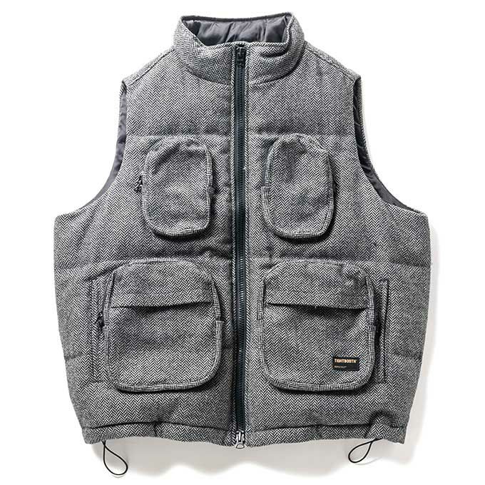 TIGHTBOOTH TWEED DOWN VEST GREY-