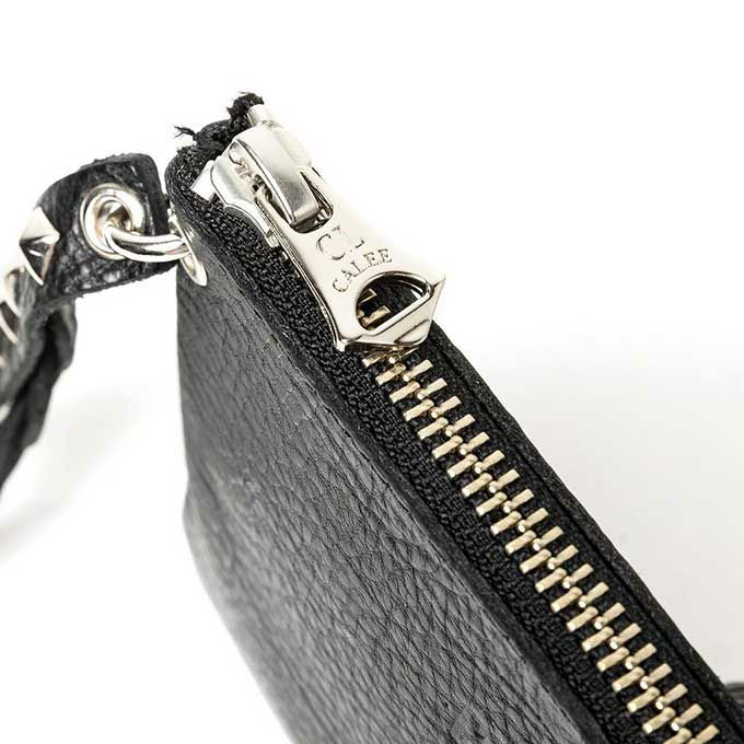 CALEE PLANE LEATHER WALLET POUCH ( STUDS CHARM ) | LOCKSTOCK/STLIKE