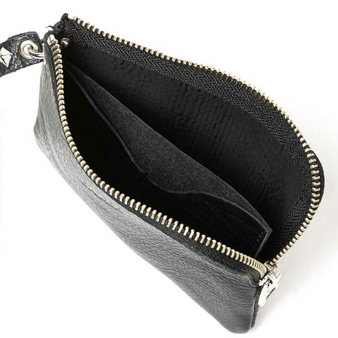 CALEE PLANE LEATHER WALLET POUCH ( STUDS CHARM ) | LOCKSTOCK/STLIKE