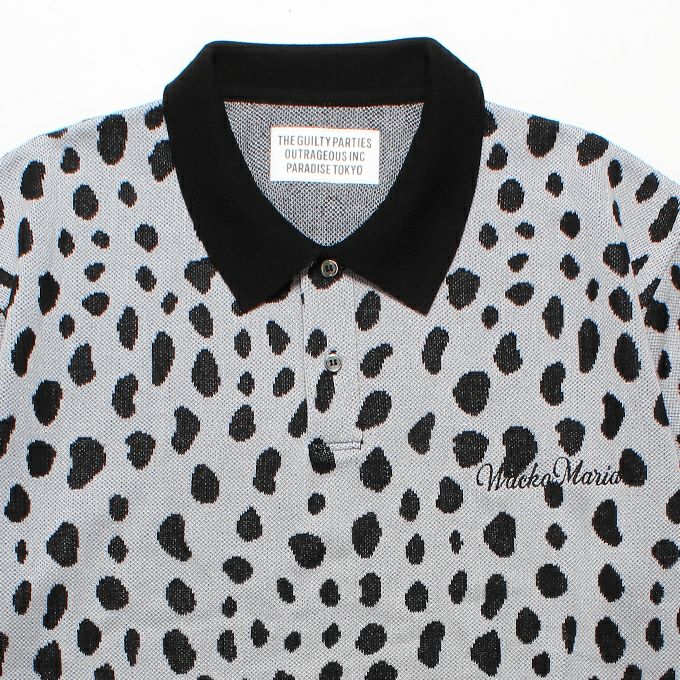 WACKO MARIA LEOPARD JACQUARD KNIT POLO SHIRT | LOCKSTOCK/STLIKE