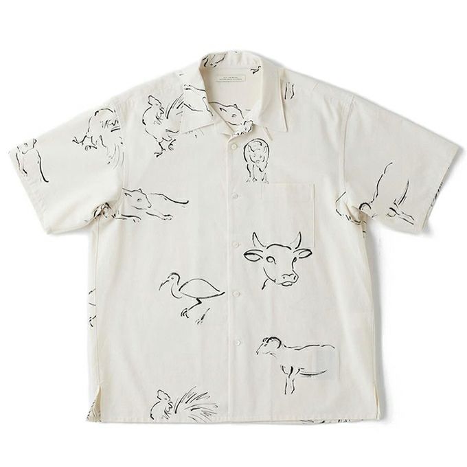 OLD JOE&CO ORIGINAL PRINTED OPEN COLLAR SHIRTS(DRAWING) Short-sleeve |  LOCKSTOCK/STLIKE