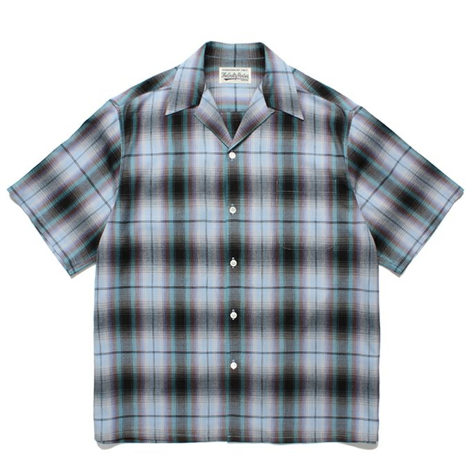 WACKO MARIA OMBRE CHECK OPEN COLLAR SHIRT S/S ( TYPE-2 ...