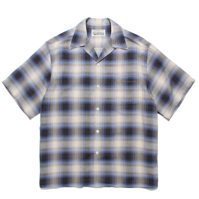 WACKO MARIA OMBRE CHECK OPEN COLLAR SHIRT S/S ( TYPE-1 ) | LOCKSTOCK/STLIKE