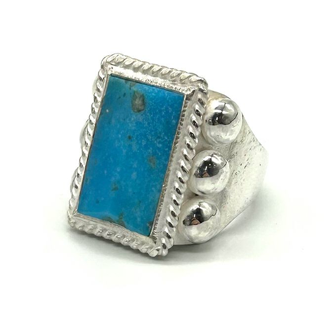 6 Point Square LARRY SMITH 6 POINT SQUARE PYRAMID TURQUOISE RING | LOCKSTOCK/STLIKE