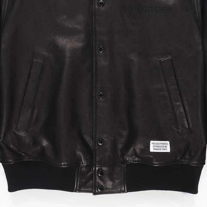 WACKO MARIA LEATHER VARSITY JACKET -A- ( TYPE-2
