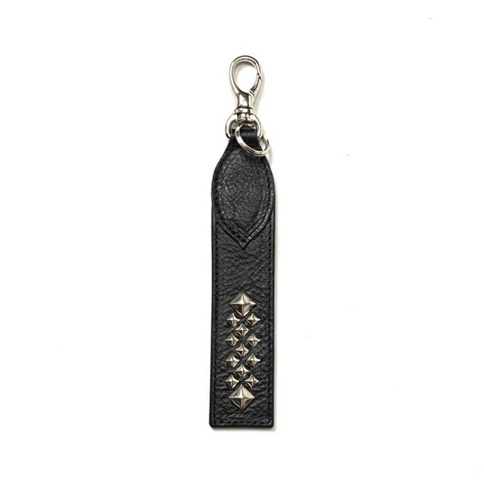 CALEE STUDS LEATHER FLAT SHORT KEY RING | LOCKSTOCK/STLIKE