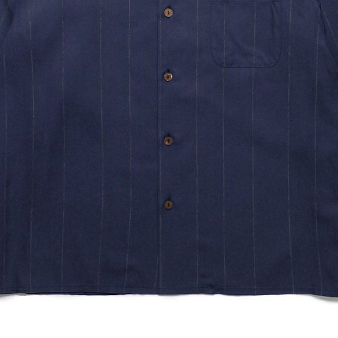 WACKO MARIA KASURI STRIPED OPEN COLLAR SHIRT | LOCKSTOCK/STLIKE