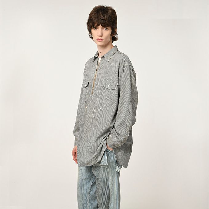 BOWWOW WORK HICKORY STRIPE PO SHIRTS | LOCKSTOCK/STLIKE