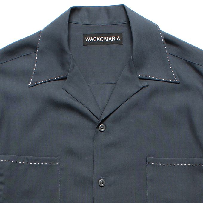 25SS 新品 ワコマリア 50'S SHIRT S/S ( TYPE-4 ) TIGHT / 50'S SHIRT S/S ( TYPE-4 )（BLUE）