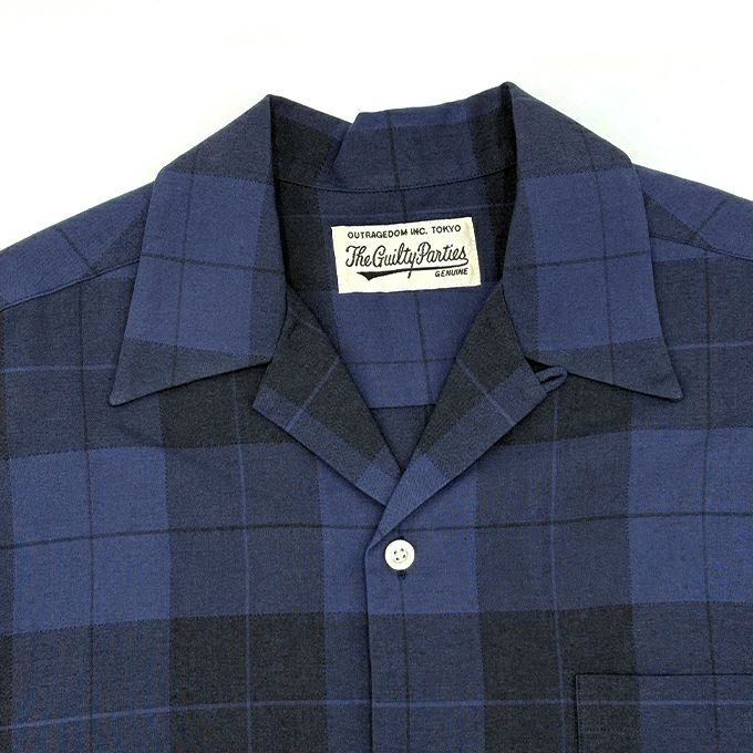 WACKO MARIA CHECK OPEN COLLAR SHIRT窪塚着用 WACKO MARIA - STRIPED OPEN COLLAR SHIRT S/S 【BLUE】 - 身長