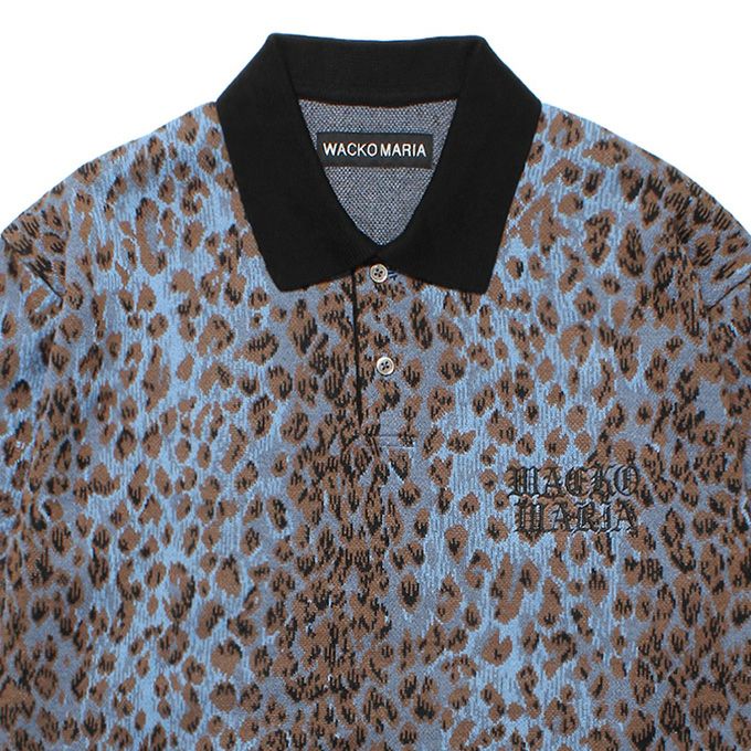 WACKO MARIA LEOPARD JACQUARD KNIT POLO SHIRT | LOCKSTOCK/STLIKE