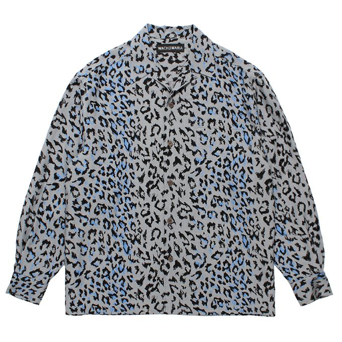WACKO MARIA LEOPARD OPEN COLLAR SHIRT L/S ( TYPE-3