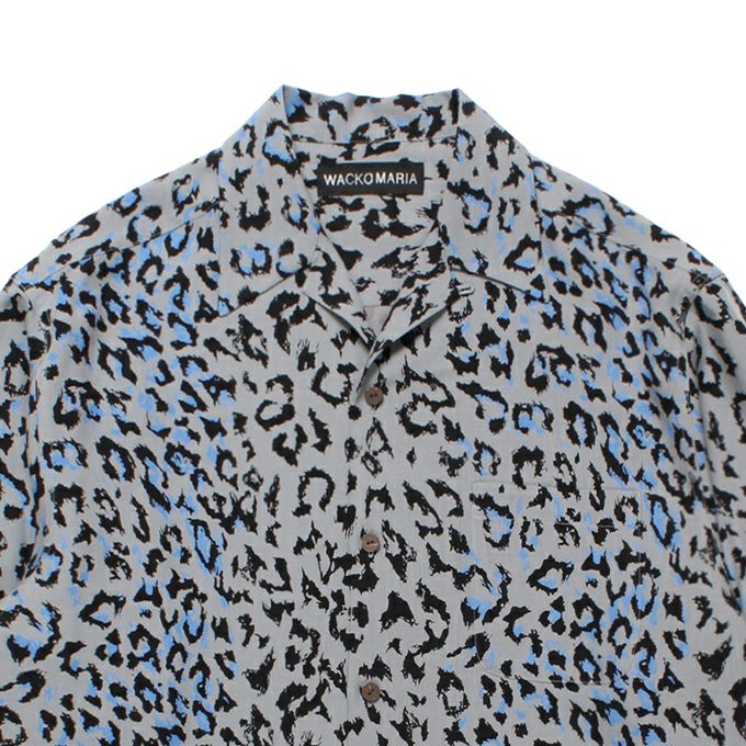 WACKO MARIA LEOPARD OPEN COLLAR SHIRT L/S ( TYPE-3