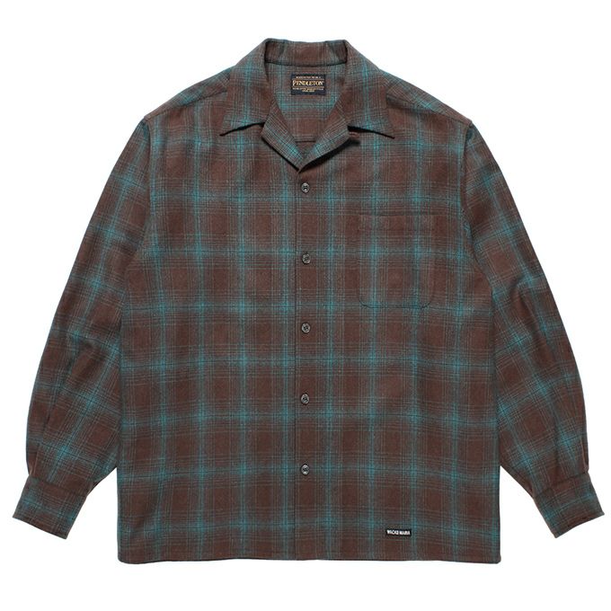 WACKO MARIA PENDLETON ウールシャツ WACKO MARIA PENDOLTON / WOOL OMBRE CHECK OPEN COLLAR SHIRT L/S