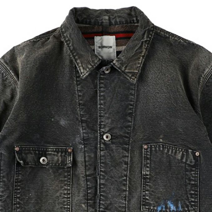 ジャケット・アウター BOWWOW DUCK COVERALL BLANKET LINER AGED Duck Coverall Blanket Liner Aged(L(MEN) Aged Black/エイジド